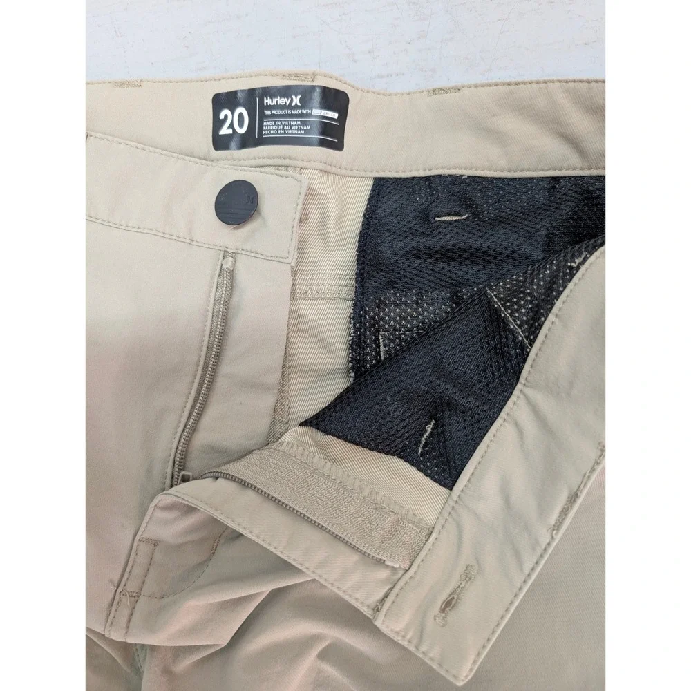 Hurley Boys Chino Walk Shorts Khaki Dri-FIT Hybrid Size‎ 20 Stretch Board Golf